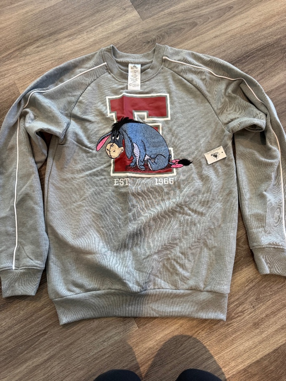 Disney Eeyore Women's Grey Crewneck Sweatshirt